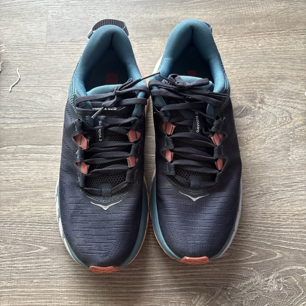 Hoka One One Men's Black and Teal Athletic Shoes